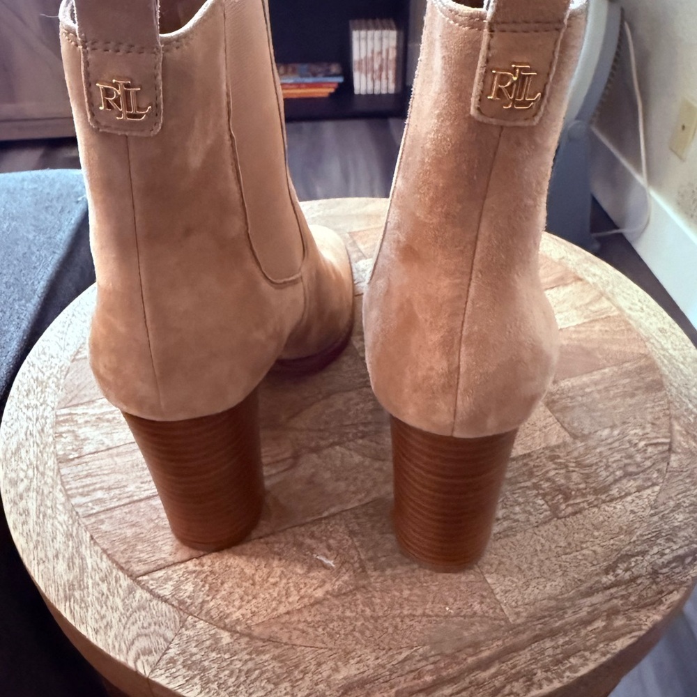 Ralph Lauren Tan Heeled Boots